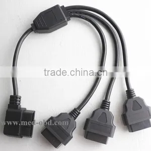OBD2 Splitter Y Cable , Right Angle J1962M to 3-J1962F, Splitter OBD2 Cable 1 to 3, 1ft thumbnail-2