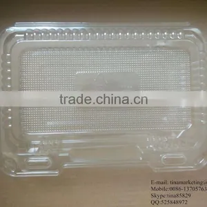 High Quality BOPS Clamshell Hinged Plastic Food Container for Bakery, Salad, Cake, Sushi and Pastry thumbnail-4