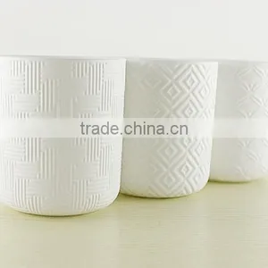 Custom Design Emboss Ceramic Candle Holder,tea Light Candlestick thumbnail-2