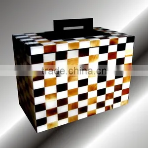 High Quality Best Selling Lacquered Buffalo Horn Inlay Rectangle Jewelry Box From Vietnam thumbnail-1