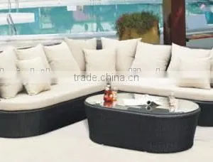 Modern Patio Garden Cane Wicker Sectional Sofa thumbnail-3