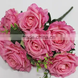 Hot Sale 9 Heads Artificial Silk Flowers,fake Rose Flowers thumbnail-4