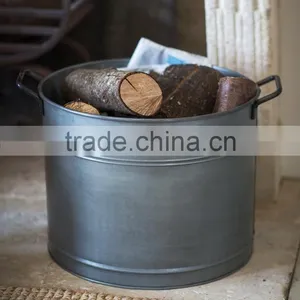 Large Galvanised Log Bucket. thumbnail-1