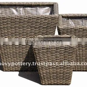 Wicker Planter, Poly Rattan Planter thumbnail-1