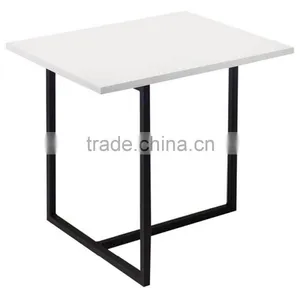 Euro Style White Highlight Lacquer Square Side Table, Coffee Table thumbnail-1