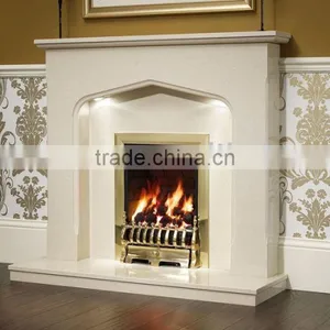 White Marble Stone Fireplace Mantel thumbnail-1