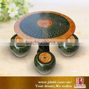 Modern Design Summer Design Ceramic Drum Stool Blue and White Table thumbnail-2