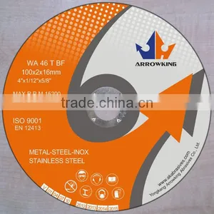 4" 100x2x16mm Super Thin Flat Resin Bonded Reinforced Cutting Wheel for Stainless Steel thumbnail-1