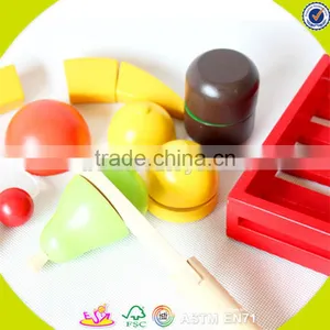 Wholesale Simulation Wooden Fruit Baby Toy DIY Cutting Child Toy Role Play Knife Wooden Fruit DIY Toy W10B122 thumbnail-2