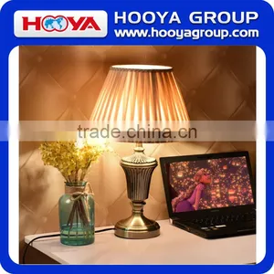 13" European Bedside Table Lamp w/ LED Bulb Champagne Bedroom Night Light thumbnail-1