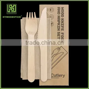 Hot Sale Disposable Wooden Personalized Packing 6" Cutlery Set thumbnail-6