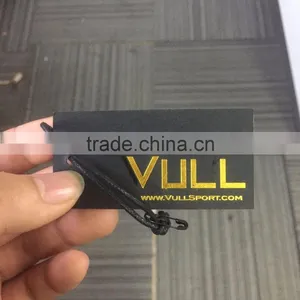 2017 Custom High Quality Black Cardboard Paper Hang Tags With Gold Stamping Logo thumbnail-5