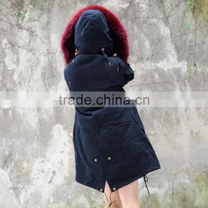 CX-G-P-12E 2017 Fashion Real Fox Fur Inside Women Clothes Coat Fur Parka thumbnail-5