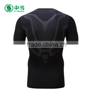 High Quality 100% Polyester Quick Dry Plus Size Mens Black Muscle Fit Gym T Shirt thumbnail-2