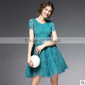 F20046A High Quality Women Elegant Dress Wear High Waist Bodycon Lace Dress thumbnail-3