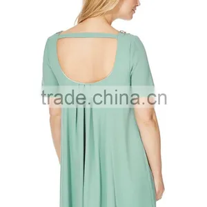 Fashion Embellished Trim Swing Maternity Dress Wear thumbnail-5