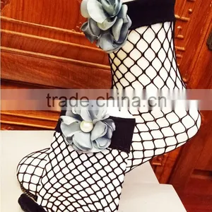 WS-40 2017 Fashion Fishnet Socks 2017 New Hot Women Sexy Lace Fishnet Net Plain Top-Ankle Short Socks With Flower thumbnail-5