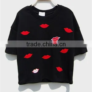 Apparel Women Clothing Custom t Shirt Short Sleeve Shirt Women Blouse Casual White Slim t Shirt Guangzhou Factory Cheap Price thumbnail-1
