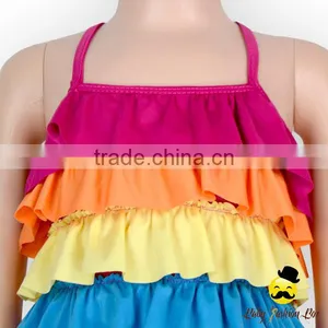 YZA-007 Yiwu Yihong Children Multiple Colour Ruffle Girls Picture Swimwear For 0-6 Year Wears thumbnail-3