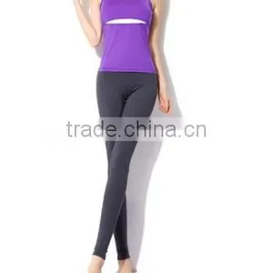 Purple Women 's Aerobics Pant Suit Yoga Shirts Body Building Sexy Clothing thumbnail-1