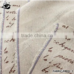 Linen Fabric Vintage Letter Printed Fabric For Household Home Textiles thumbnail-2