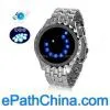 Crystal Clear Mirror Surface Blue LED Watch With Alloy Bracelet thumbnail-1