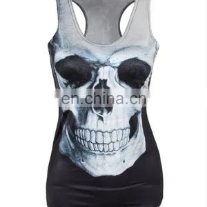 Top Fashion Simple Design Lady Horror Skull Rock T-shirt thumbnail-6