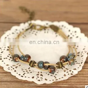 Diy Folk Style Hand Chain Fashion Handmade Ethnic Ceramic Woven Bead Colorful Gem Jewelry Classic Bracelet Gift thumbnail-4