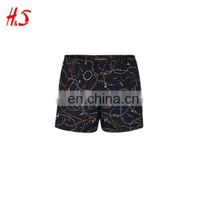 100%polyester Beach Printed Shorts With Chains in Brown thumbnail-3