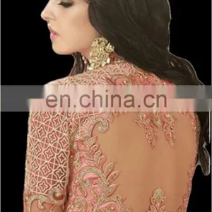 Wedding Party Wear Net Anarkali Style Lehenga Suits 2017 (Semi-Stitched) thumbnail-4
