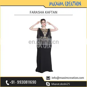 Black Fancy Party Wear Farasha Kaftan by a Leading Designer Company thumbnail-1