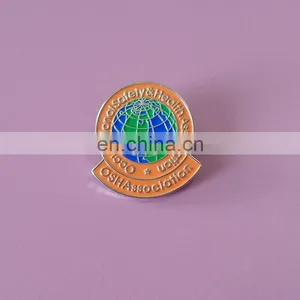 Globe Shape Personalized Logo Metal Badge Lapel Pin for Charity thumbnail-1