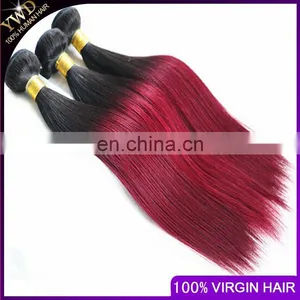 100% Human Ombre Hair Red Human Hair Weaving, Brazilian Ombre Weave Hair, Human Hair Weave Ombre Hair thumbnail-4