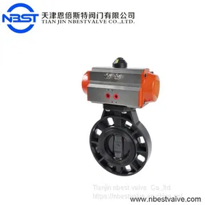 2inch Plastic PVC Wafer Pneumatic Butterfly Valve thumbnail-2