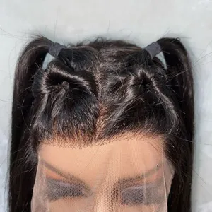 KHH Wholesale Brazilian Straight With Pre Plucked Hairline for Black Women, Lace Front Human Hair Wigs thumbnail-1