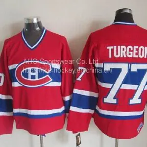Montreal Canadiens #77 Turgeon Throwback Red Jersey thumbnail-1