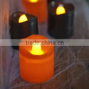 Orange & Black Halloween Battery LED Tea Light Candles HL001 thumbnail-1