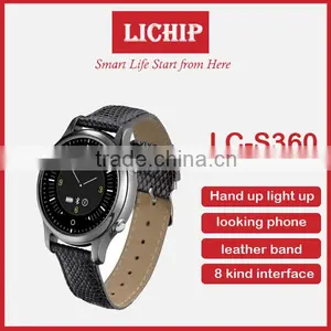 Raising Hand up Light up Open Looking Phone Leather Band Women 8 Interface S360 Smart Watch thumbnail-3