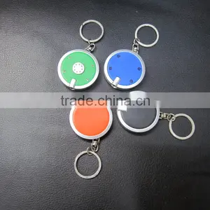 Mini Super Bright Light Round LED FlashLight With Keyring KeyChain thumbnail-1