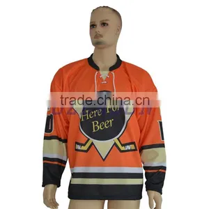 Wholesale Cheap College 100% Polyester Dye Sublimation Printing Custom Made Ice Hockey Jerseys thumbnail-4