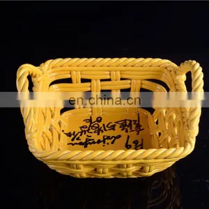 Handmade Christmas Empty Ceramic Bread Fast Beach Food Tray Hamper Gift Baskets for Bread Gift Supplies With Handle thumbnail-2