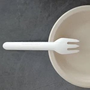 Eco Friendly Waterproof Paper Pulp Biodegradable Customized Disposable Kitchen Utensil Fork thumbnail-3
