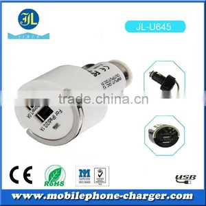 Novel and Fashion Design 12V Socket 5V 3.1A Dual Usb Car Charger With Key Ring and Led Light thumbnail-4