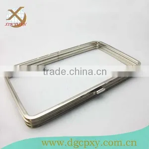 Small Smart Lock Nickel Rectangle Clutch Box Frame thumbnail-1