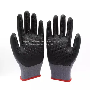 15Gauge Nylon Spandex Liner Nitrile Foam Coated Dotted Gloves With Dots EN388 4131X thumbnail-2