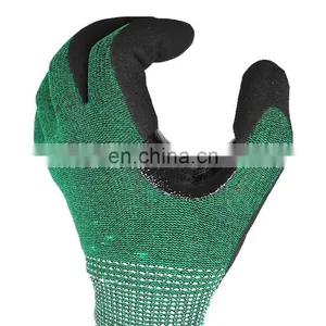 Factory Custom Green HPPE Nitrile Coated Palm Anti-Cut Resistant Hand Safety Work Gloves thumbnail-5