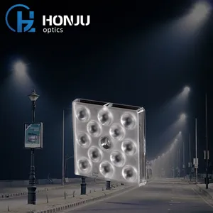 Hongzhu 50X50mm Outdoor Light Lens 5050 PC 12 In 1 Led Outdoor Lighting Street Light Lens thumbnail-1