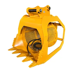River Sand Washing and Screening Bucket Sand and Gravel Separation Drum Excavator Hydraulic Sieve Bucket Rotating Drum Screen thumbnail-3