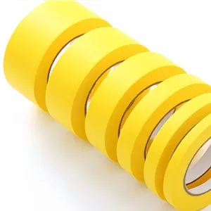 High Temperature Resistance Car Masking Paper Tape Jumbo Autobody Automotive Tape Crepe Paper Masking Tape for Painting Car thumbnail-1