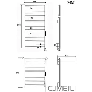 Bathroom Electric Heated Towel Rack, Towel Warmer for Bathroom, Wall Mounted Stainless Steel,4 Colours thumbnail-5